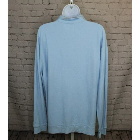 Vineyard Vines Sweater Men's L Blue 1/4 Zip Pullover Pima Cotton Golf Whale - Picture 2 of 7
